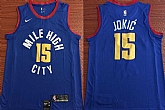 Nuggets 15 Nikola Jokic Blue Nike Swingman Jersey,baseball caps,new era cap wholesale,wholesale hats